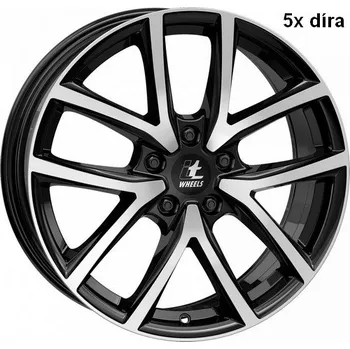 Alu kolo Alu kola ITWHEELS mira gloss black polished/černé, leštěné čelo 7,5x18" 5x114,3 ET50 70,1