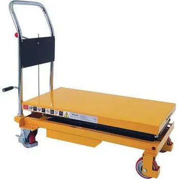 Dílenský stůl Mobilní hydraulický zvedací stůl, do 350 kg, deska 90,5 x 50 cm - Manutan Expert + Prodloužená záruka na 10 let