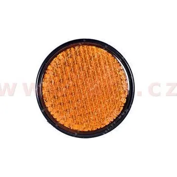 Autodíl univerzální odrazka kulatá, plastový držák se šroubem, oranžová (průměr 60 mm), 9907335