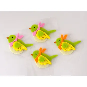 Filcová dekorace - Ptáček s šátkem - RŮŽOVÝ