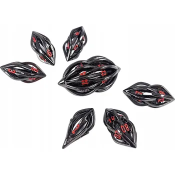 Příslušenství k deskovým hrám MYSTERIUM ČERNÁ SADA 7 KOVOVÝCH RPG kostek