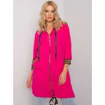 Tmavě růžová dámská delší mikina na zip RV-BL-6792.02P-fuchsia Velikost: L/XL