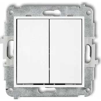 vypínač Křížový vypínač Klasik, Podomítkový Karlik bílý MWP-66.1