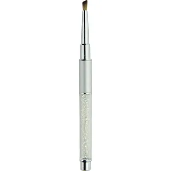 Kosmetický štětec Štětec na gel #6 zaoblený křišťály stříbrný