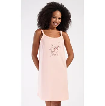 Dámské noční prádlo Vienetta Dámská noční košile na ramínka Adriana: světle lososová 3XL