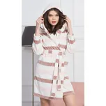 Vienetta Dámský župan krátký s kapucí Pruhy: hnědá S