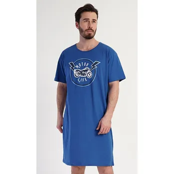 Pánská noční košile Vienetta MAN noční košile Motocycle modrá XL