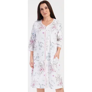 Dámské šaty Vienetta Dámské domácí šaty s tříčtvrtečním rukávem Margot: bílá 3XL