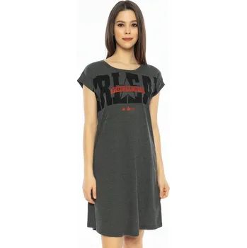 Dámská noční košile Vienetta Dámská noční košile s krátkým rukávem Cheerleading: tmavě šedá S