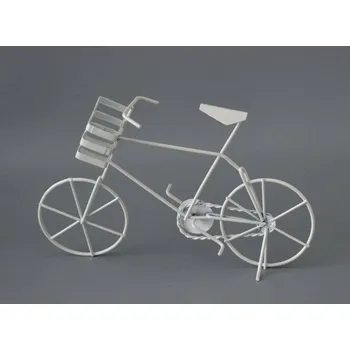 Drátěná dekorace - Jízdní kolo bílé