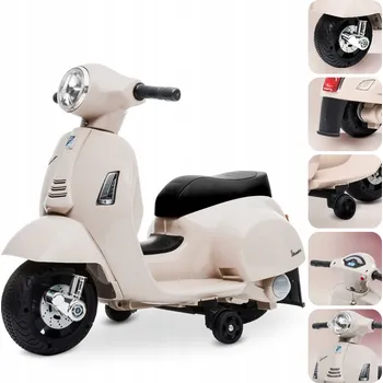 Odrážedlo Skútr Vespa na akumulátor bílý Sun Baby