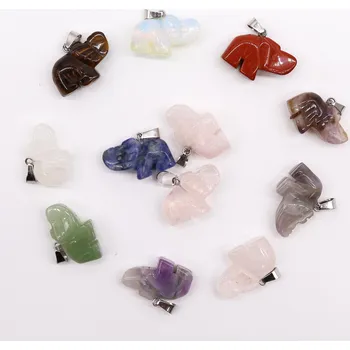 Drahý kámen Ancient Wisdom Přívěsek z drahého kamene Šťastný slon Tygří oko, 1 ks