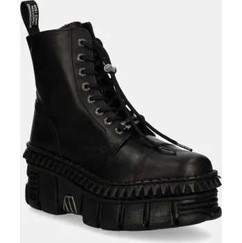 Pánská zimní obuv Kožené workery New Rock CRUST NEGRO + TOWER CASCO NEGRO M.WALL083CCT.S6 černá 99X, EUR 40