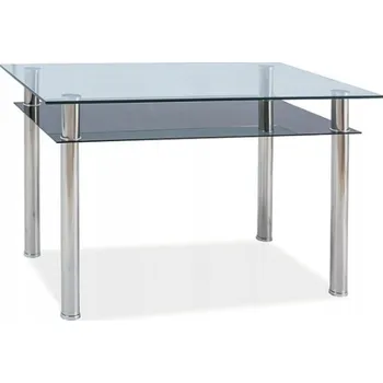 Jídelní stůl Kuchyňský stůl Signal obdélníkový průhledný, stříbrný 60 x 90 x 75 cm