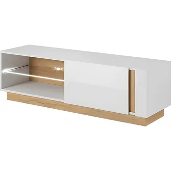 Televizní stolek Televizní stolek RTV CITY 138, dub grandson/bílý lesk