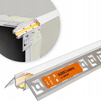 Příslušenství pro LED osvětlení LED Hliníkový Profil Pro Sádrokartonové Desky Zapuštěný Rohový 1m