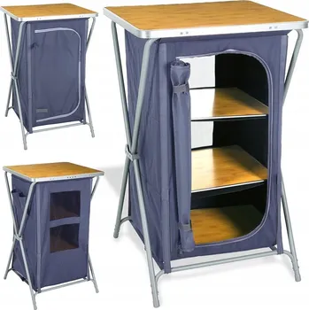 kempingová skříňka Kempingová skříňka, skládací kuchyňka s deskou a policemi