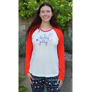 Dámské pyžamo Vienetta Secret Dámské pyžamo dlouhé Vánoční dárek bílá L