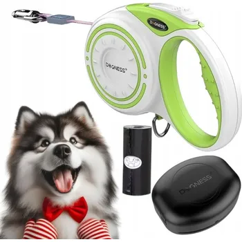 Vodítko pro psa VODÍTKO PRO PSA automatické PÁSKOVÉ navíjecí + zásobník DOGNESS 5m do 36 kg L