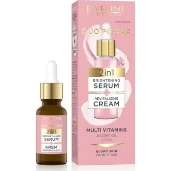 Pleťový krém Eveline Duo Power rozjasňující sérum + revitalizační krém 18 ml
