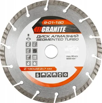 Řezný kotouč Diamantový kotouč SEGMENTED TURBO 180*2,6 mm 22-24% 8600 ot./min GRANITE