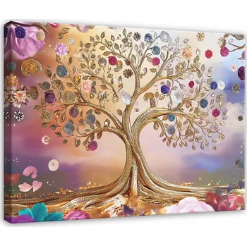 Obraz OBRAZ STROM ABSTRAKCE KVĚTY DO OBÝVACÍHO POKOJE LOŽNICE KUCHYNĚ NA PLÁTNĚ 40x30