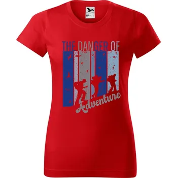 Dámské tričko DOBRÝ TRIKO Dámské tričko s potiskem The danger Barva: Červená, Velikost: M