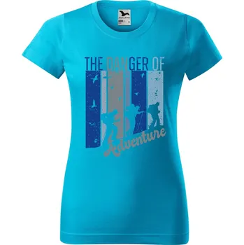 Dámské tričko DOBRÝ TRIKO Dámské tričko s potiskem The danger Barva: Tyrkysová, Velikost: S