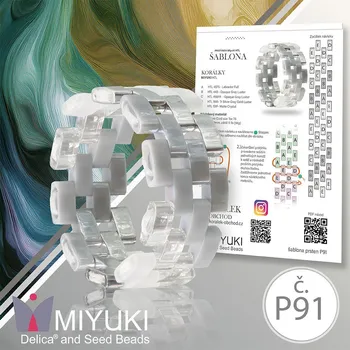 ostatní stavebnice Rukodělná korálková stavebnice MIYUKI. Stavebnice prstenu BROKEN Line HTL no. P91