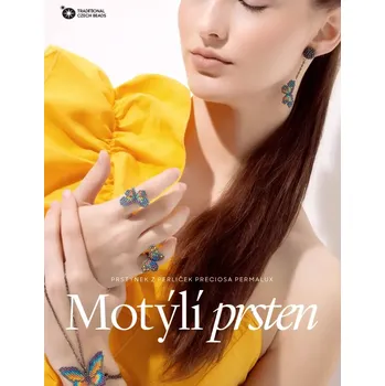 Prsten KORÁLKOVÁ STAVEBNICE - Motýlí prsten (1kus) (Prstýnek z perliček PRECIOSA)