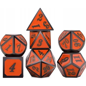 Příslušenství k deskovým hrám ZAPADAJÍCÍ SLUNCE SADA 7 KOVOVÝCH RPG KOSTEK