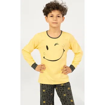 Dětská móda Vienetta Kids Dětské pyžamo dlouhé Patrik: žlutá 3 - 4
