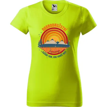 Dámské oblečení DOBRÝ TRIKO Dámské tričko Dobrodružství wifi Barva: Limetková, Velikost: 2XL