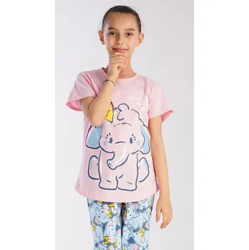 Dívčí pyžamo Vienetta Kids Dětské pyžamo kapri Slůně: světle lososová 15 - 16