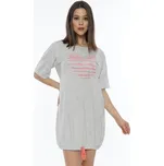 Vienetta Dámské domácí šaty s krátkým rukávem Srdce: světle šedá S