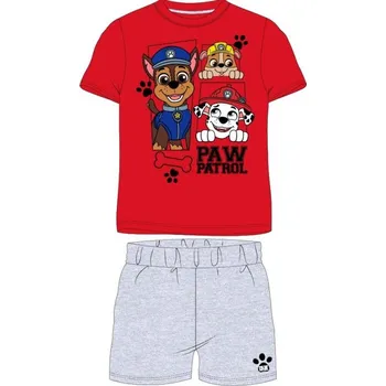 Chlapecké pyžamo Eplusm Chlapecké pyžamo TLAPKOVÁ PATROLA krátké červeno-šedé Barva: Červenošedá, Velikost: 122