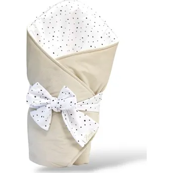 Zavinovačka MIMOUŠEK Zavinovačka SENSE černé tečky béžová Rozměr: 80x80 cm