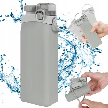 Láhev LÁHEV NA VODU MĚKKÝ, LEHKÝ LAHEV NA PITÍ SKLÁDACÍ, BEZPEČNÝ SILIKON 600 ML