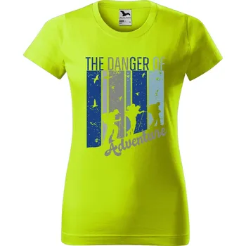 Dámské oblečení DOBRÝ TRIKO Dámské tričko s potiskem The danger Barva: Limetková, Velikost: L