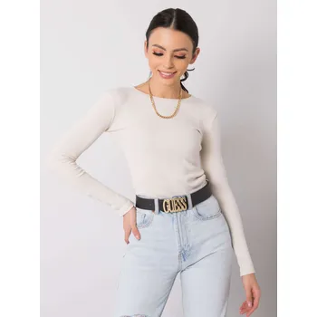 Dámské tričko Béžové tričko s dlouhými rukávy a knoflíky RV-BZ-6010.66-beige Velikost: L