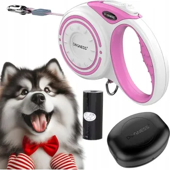 Vodítko pro psa VODÍTKO PRO PSA automatické PÁSKOVÉ navíjecí + zásobník DOGNESS 5m do 36 kg L