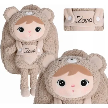 plyšák Batoh Metoo s odnímatelnou plyšovou hračkou - béžový medvídek