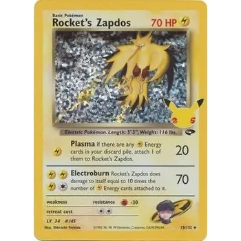 Karetní hra Pokémon TCG Rocket's Zapdos 15/132 - Holo