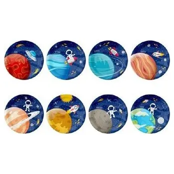 Talíř Papírový talíř vesmír 18cm 8ks - Party Pal