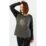 Vienetta Dámské pyžamo dlouhé The moon: tmavě šedá 2XL