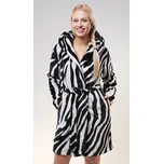 Vienetta Dámský župan krátký s kapucí Zebra: černá L