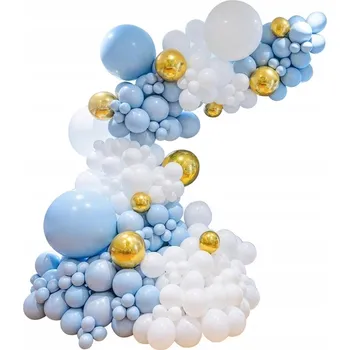 Obraz NIEBIESKO BALÓNKOVÁ GIRLANDA BABY SHOWER KŘTINY, 1 ROK, NAROZENINY 114ks XXL