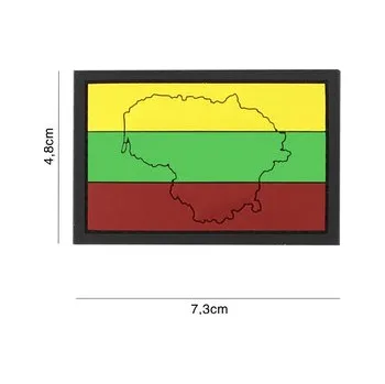 Nášivka Gumová nášivka 101 Inc vlajka Litva s obrysem - barevná