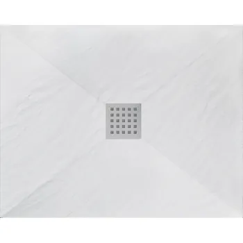 Sprchová vanička Rea Black Rock, konglomerátová sprchová vanička 120x90x3, 5 cm, bílá, REA-K5582