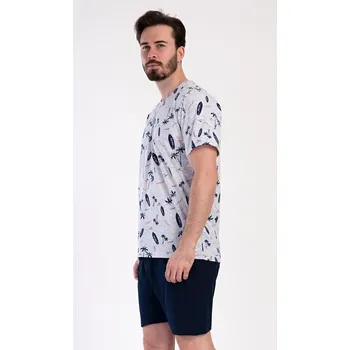 Pánské pyžamo Vienetta MAN Pánské pyžamo šortky Surfing: šedá XL